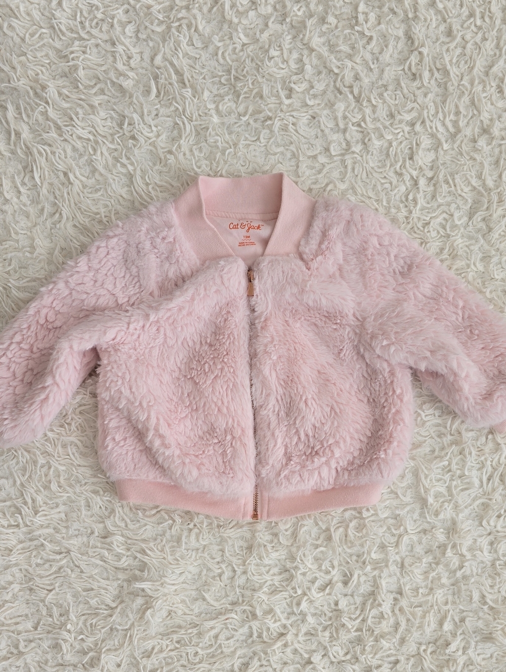 Cat & Jack Pink Faux Fur Bomber Jacket for Kids